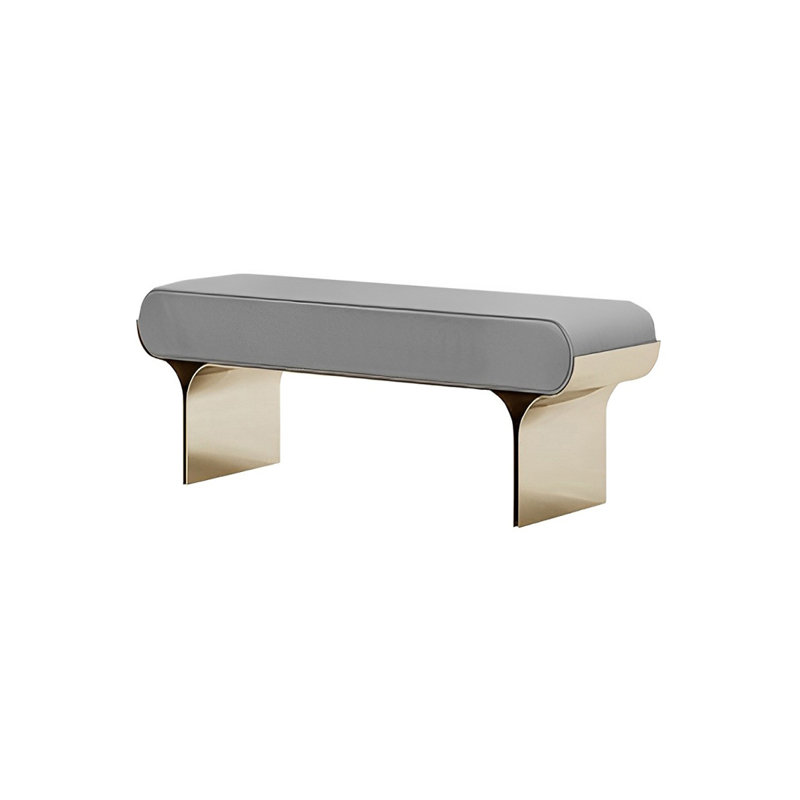 Toriona Faux Leather Upholstered Bench, Gray, 17.71" H x 39.37" W x 15.74" D