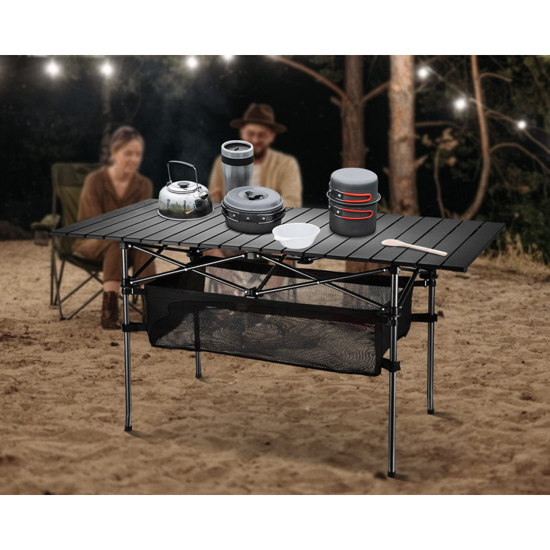 Table de pique-nique d'extérieur pliante en aluminium