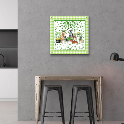 «Saint Patrick Dogs» par Jean Plout, art mural en verre acrylique