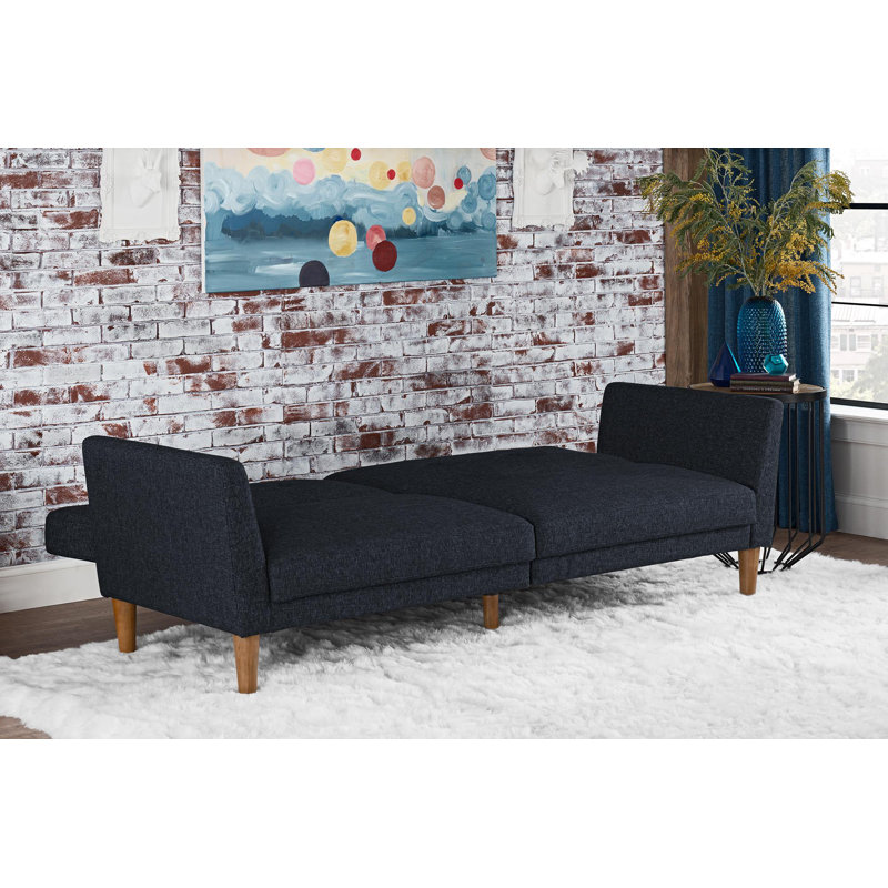 Mirrabooka Twin 204.5cm Upholstered Convertible Sofa, Navy Performance