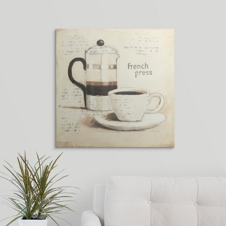 « iii » par emily adams, impression Parisian Coffee, H 35 po x l 35 po x P 1,5 po, Toile
