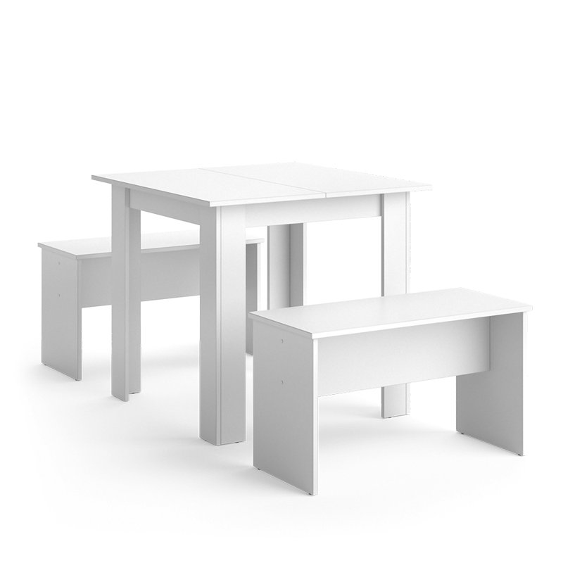 Kaljonka Dining Set, White, White, White