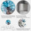 Horloge murale moderne bleue et grise, art abstrait fluide IV-2003639610
