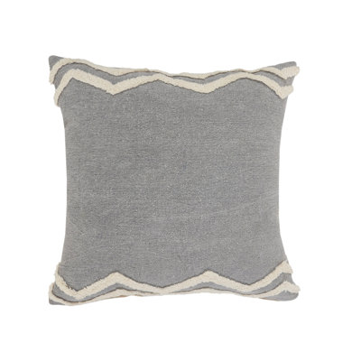 Bordered Striped Worn/Fade Cotton Throw Pillow Cover