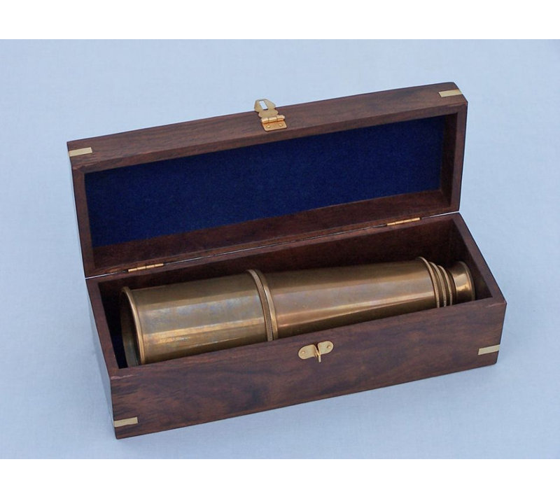 Kora Decorative Telescope, Antique Brass