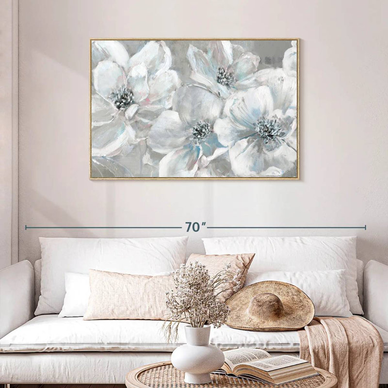 Bleu sarcelle tendre, Cadre flottant en bois naturel, 43 po x 29 po