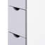 Armoire tour en lin de 54 po de hauteur - rangement de salle de bain avec 2 tablettes et tiroirs, étagère de rangement blanche à niveaux, organisateur de plancher étroit pour les fournitures