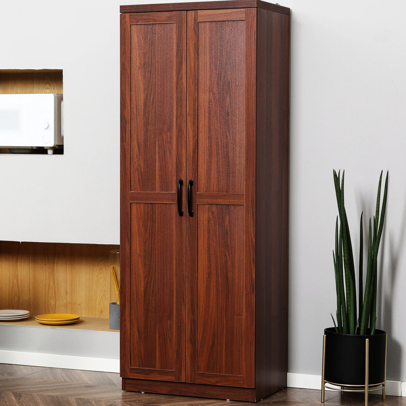Armoire de cuisine 63 "à 2 portes avec 5 tablettes et 2 tablettes réglables, brun pour un espace soigné, armoire personnalisable