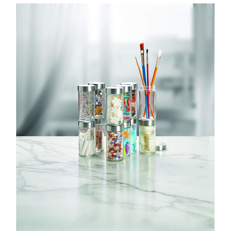 Kamenstein Empty Jars With Silver Cap, 3-Ounce