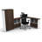 Benching Desks Teamwork Corner Desk Collaboration Furniture Model 9F8C774D3D654A4CB729B6FE686B66DC 4Pc Group Contemporary White/Espresso Colour. Seating Not Included