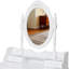 Bureau de coiffeuse blanc avec miroir rotatif, conception à 4 tiroirs, tabouret confortable, utilisation polyvalente, rangement pivotant sur structure 360, assemblage facile pour la chambre-993506574
