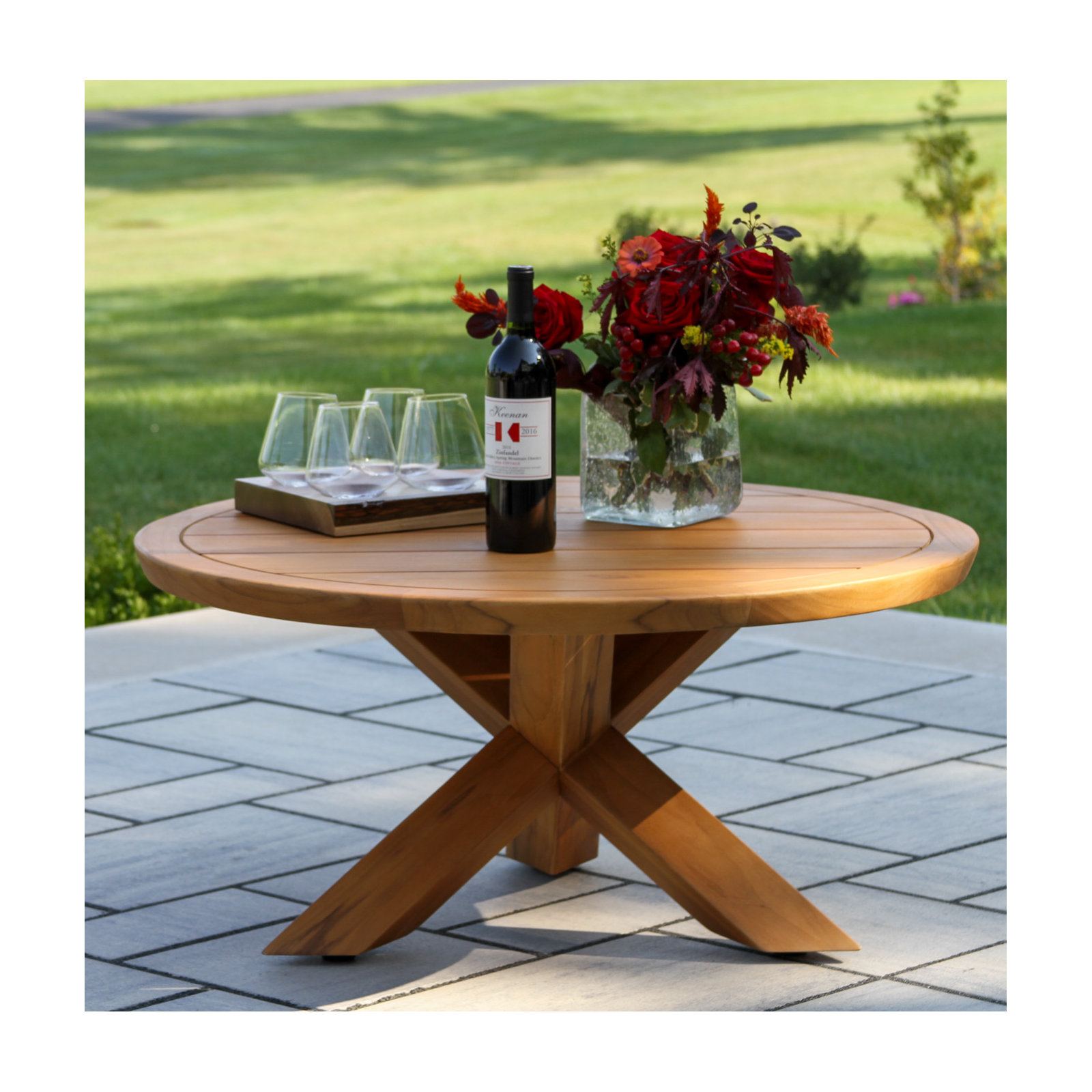 4-Pc. Teak & Wicker Sofa Conversation Set