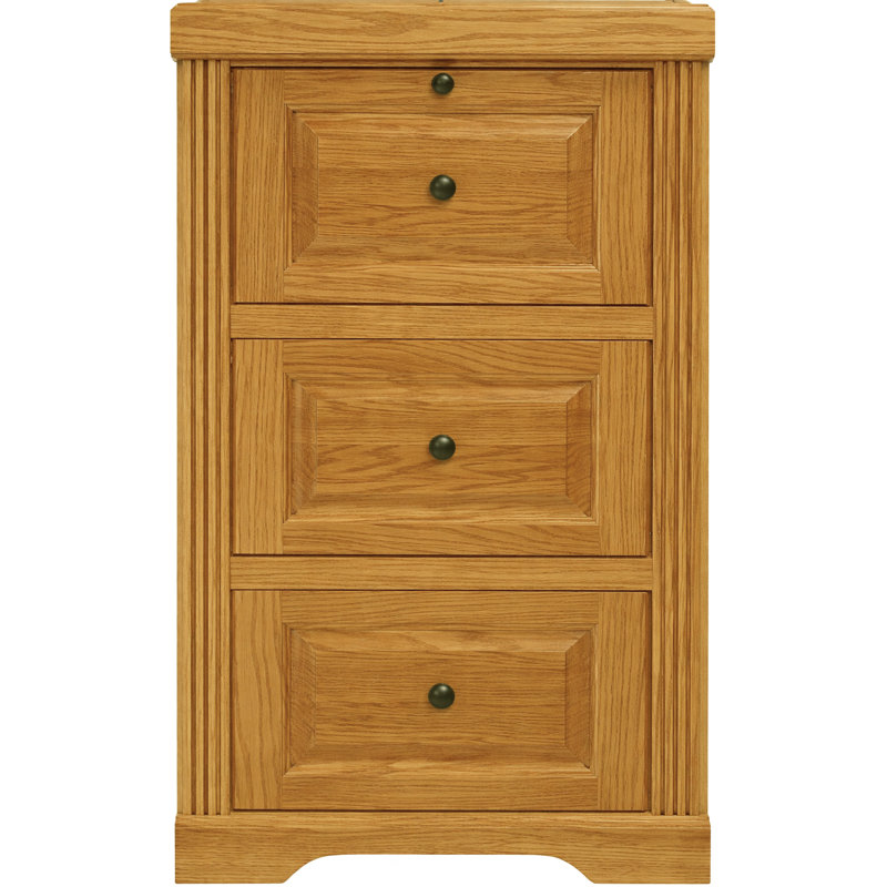 18.25'' Wide 3 -Drawer Solid Wood File Cabinet, Light