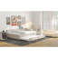 Lit tapissier beige avec ports et lit gigogne - Structure robuste, sans sommier pour une apparence de chambre à coucher pleine grandeur et en bois massif, magnifique intérieur-36458503
