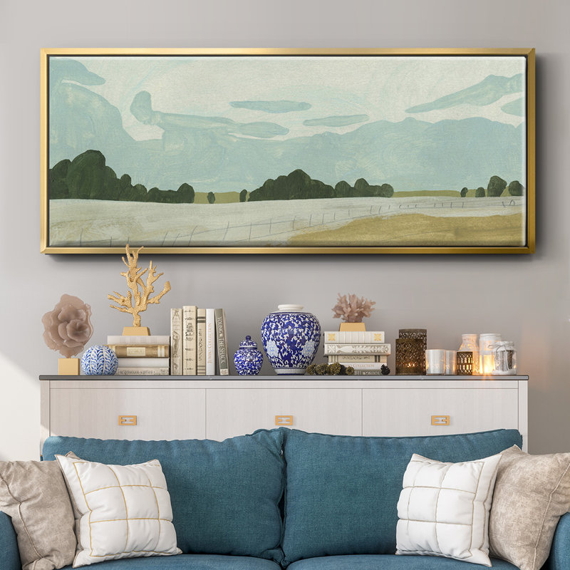 Farmland Study II- Framed Canvas, 20" H x 50" W