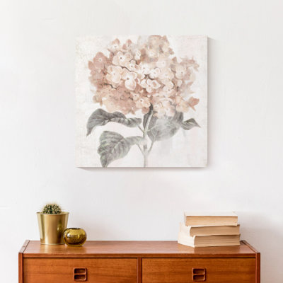 Hydrangée rosée sur toile