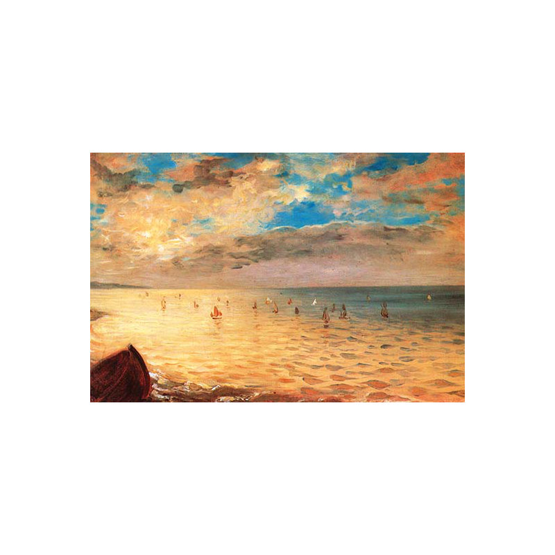 La mer à Dieppe par Eugene Delacroix - reproduction, H 44 po x l 66 po