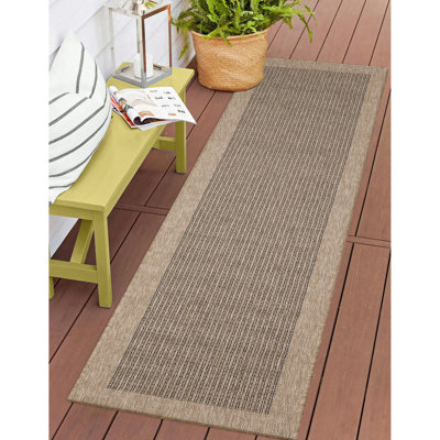 Tapis d'intérieur / extérieur brun / noir en polypropylène 3 pi 3 po x 4 pi 11 po Bordy