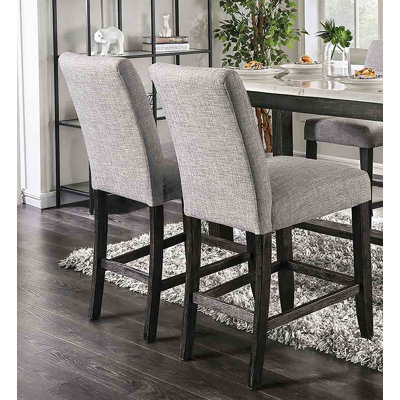 Chaise de salle à manger à hauteur de comptoir rembourrée en tissu 2 pièces Rustic Style