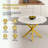 Simple Round Extendable Dining Table with Sturdy X-Shaped Carbon Steel Base for Kitchen & Small Spaces-117584063