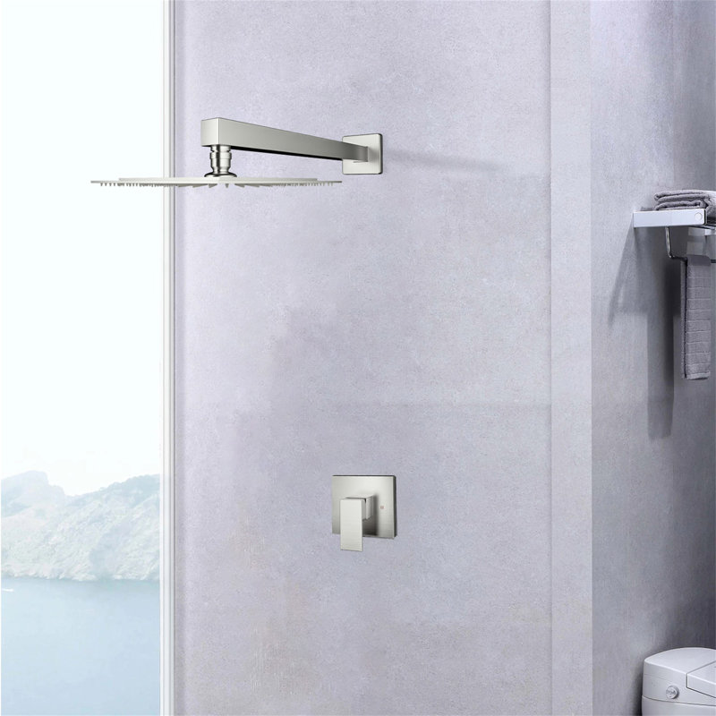 Wall Mounted Shower Faucet(Valve Included), Brushed Nickel