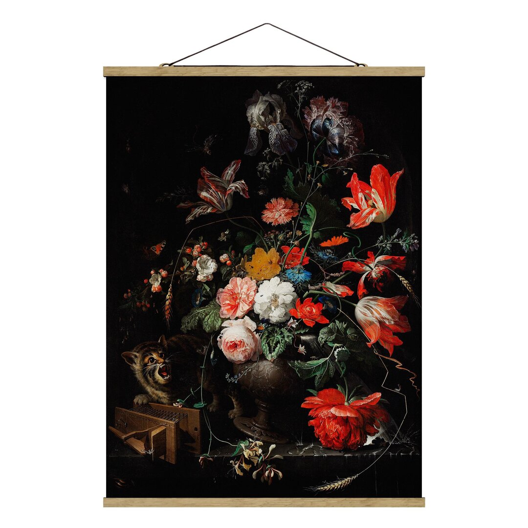 Stoffbild The Overturned Bouquet von Abraham Mignon