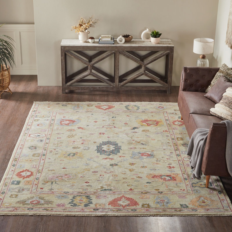 Tapis en laine noué à la main Masten Mist Bloom, Rectangle 12 pi x 15 pi