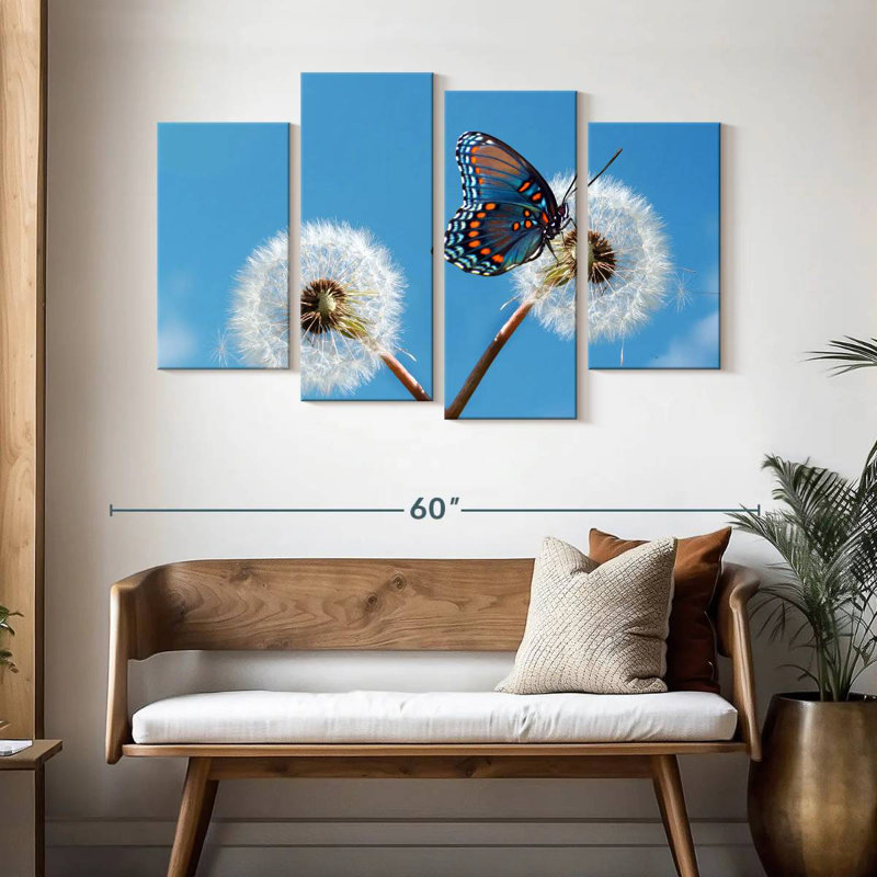 Brampt Butterfly On Dandelion, 32'' H x 52'' W