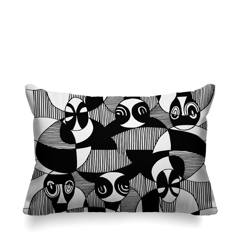 Housse de coussin d'extérieur et insert, Noir