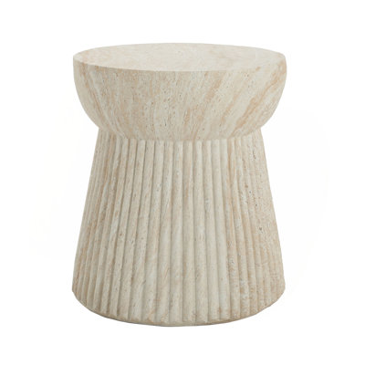 Table d'appoint d'extérieur en béton de travertin