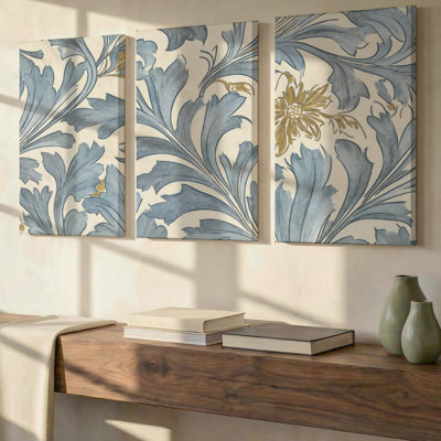 3 Pieces Exculisive Abstract Botanical Large Wall Art with Leaf Motifs, Modern Canvas Decor for Living Room, Bedroom, Office and Home, Ready to Hang