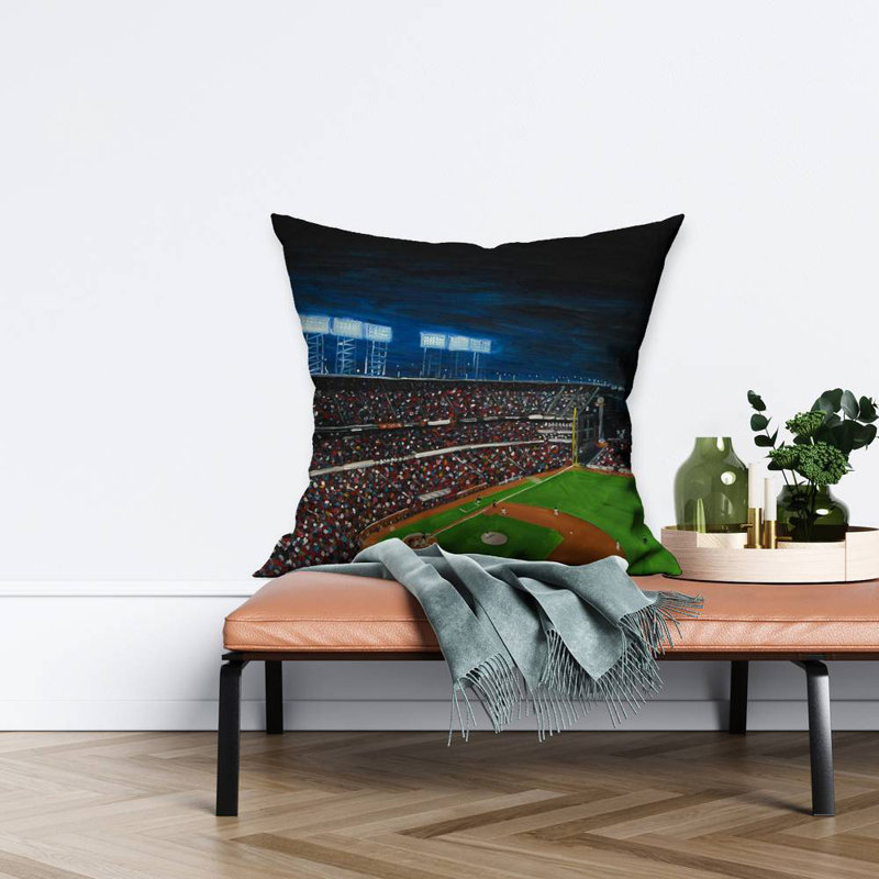 Baseball Game Green American Poly Twill Throw | Home Decor