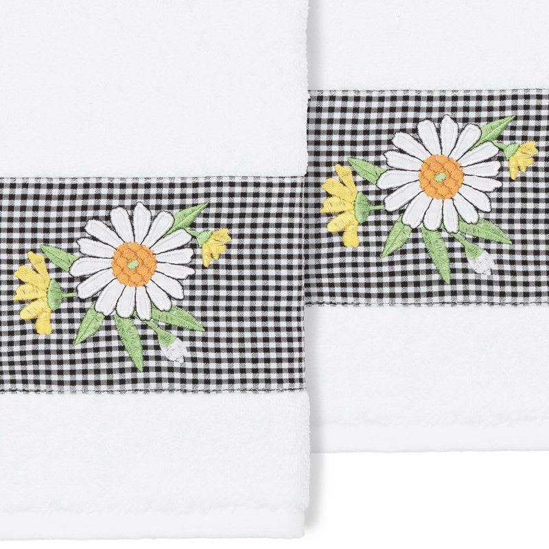 DAISY 100% Turkish Cotton Hand Towel, White
