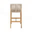 Ensemble de 2 tabourets d'extérieur avec coussin beige pour le confort du patio et du jardin
