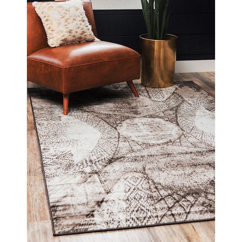 Tapis à motif oriental brun Ahron, Rectangle 9 pi x 12 pi