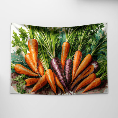 Tapisserie murale légumes carotte