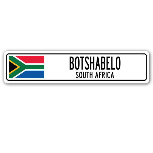 Plaque de rue Avina Botshabelo, drapeau d'Afrique du Sud, H 6 po x l 24 po x P 1 po