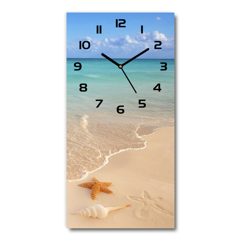 Jaegar Glass Wall Clock, Beige/Blue/Black