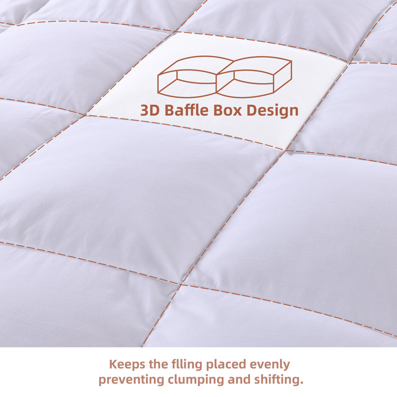  Housse de couette en duvet d'oie 100% coton, Grand lit
