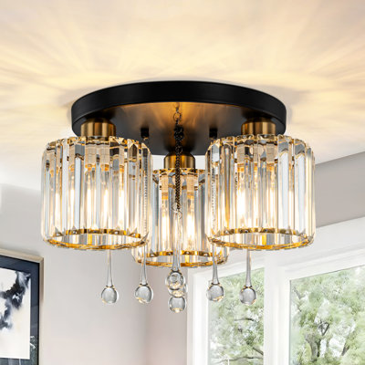 Plafonnier encastré en cristal 3 lumières Tiarra