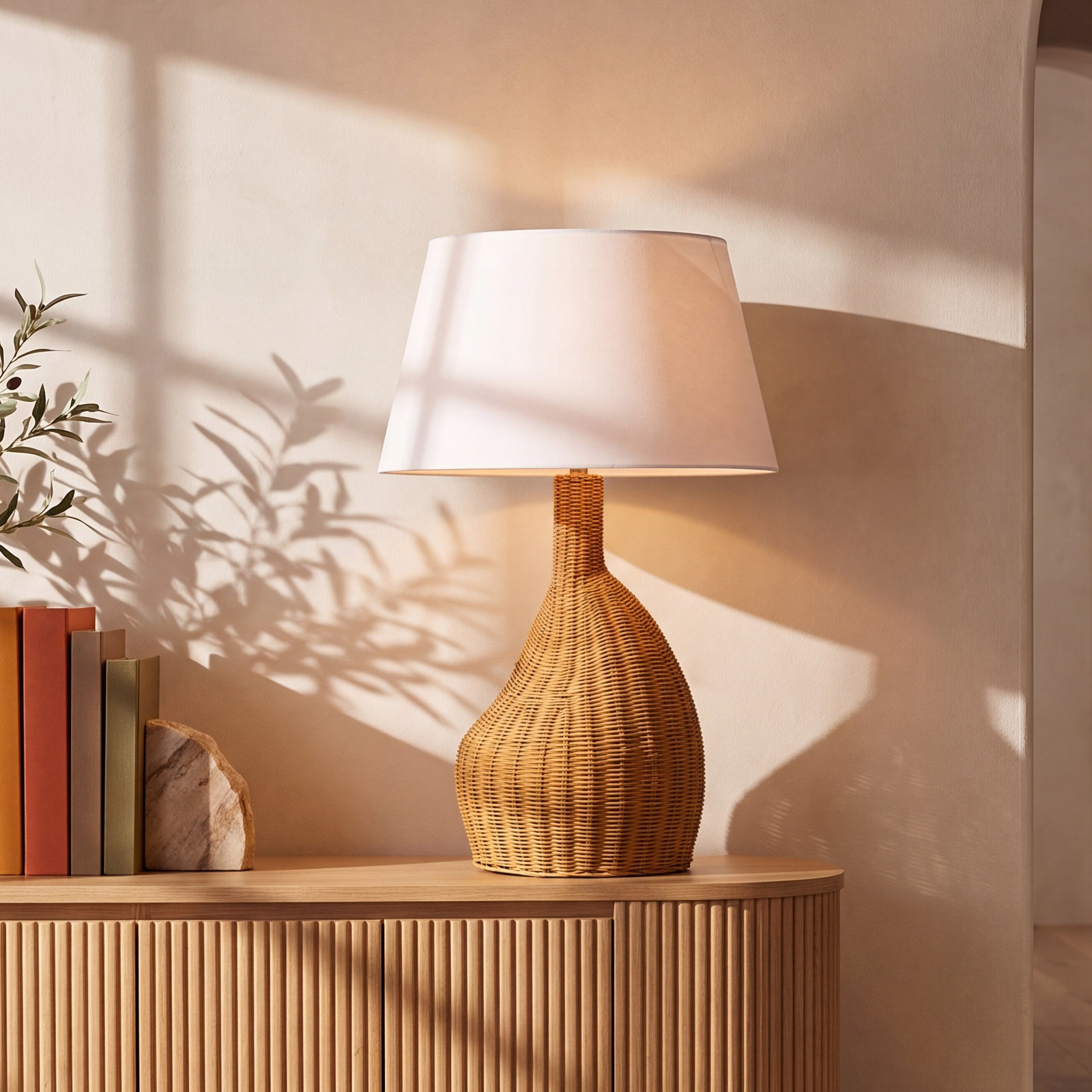 Dehn Wicker/Rattan Table Lamp