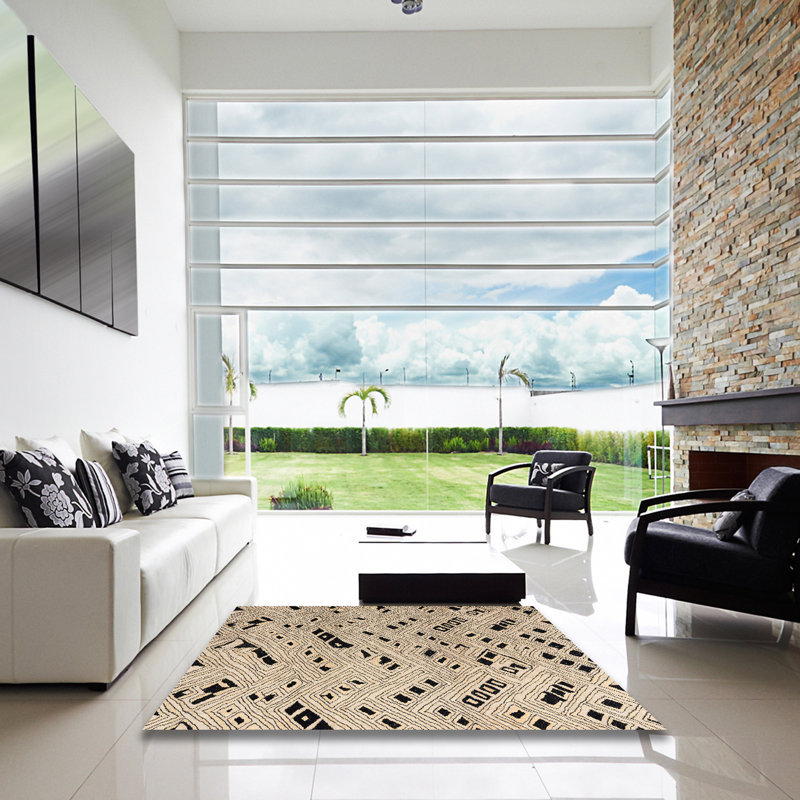Tapis abstrait moderne 4750, Carré 5 pi