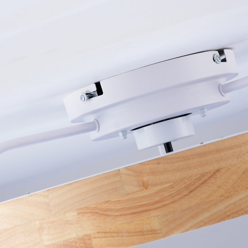 Ventilateurs de plafond de 20 po avec lumières et télécommande, ventilateur DEL encastré moderne à intensité variable 3000-6500K, 6 vitesses, moteur à courant continu silencieux pour le salon, la chambre à coucher, la cuisine - bois et blanc mat