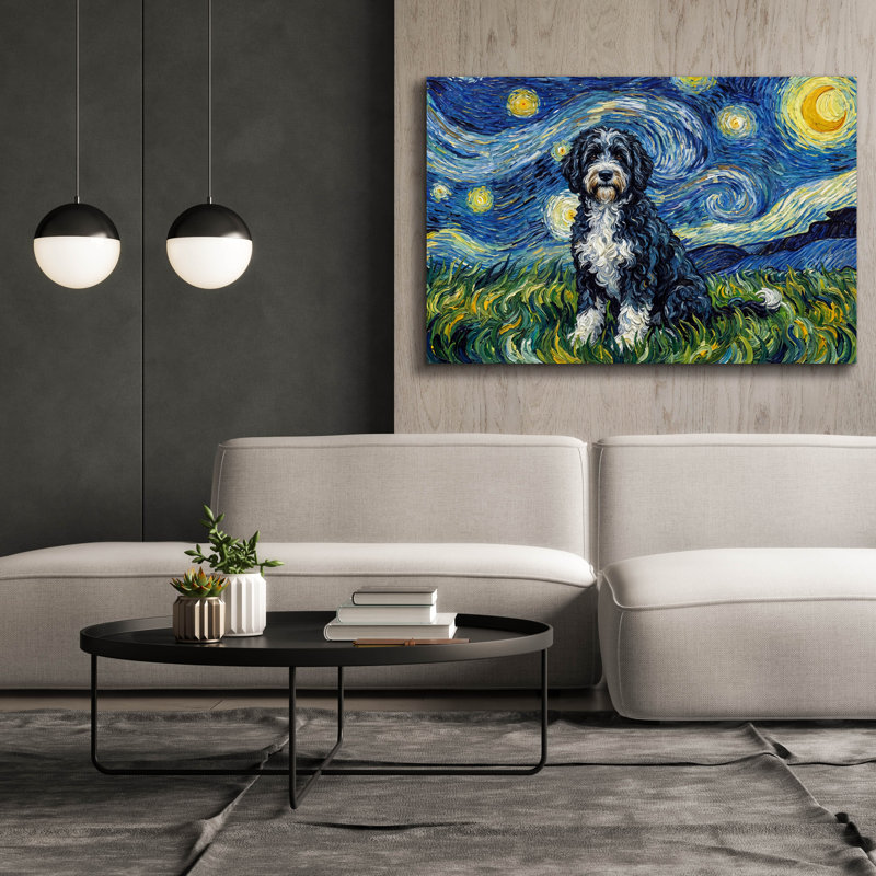  «Portugaise portugaise Starry Night» par Rich Monet, art mural sur toile, 60 po x 40 po, 60 po x 40 po