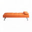 Canapé-lit de bureau multifonctionnel en cuir orange de 67 pouces avec table basse, conception à double pli, postures réglables-1255983125-1266656558