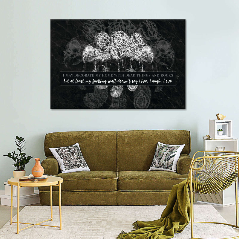 Citation gothique sur toile, H 34 po x l 51 po x P 1,25 po