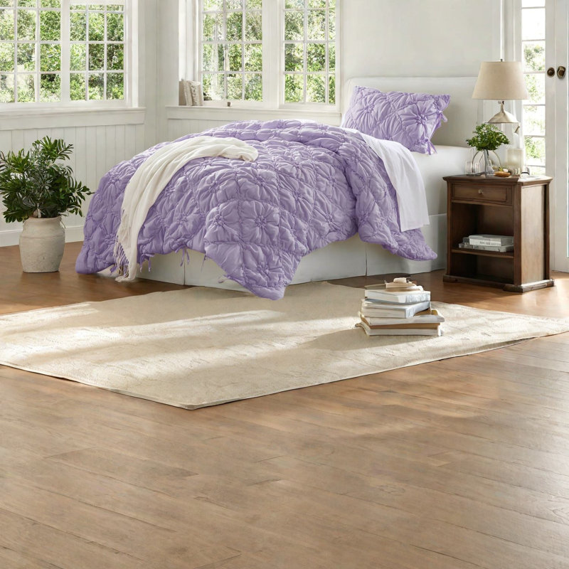 Ensembles de literie en microfibre mauve confortable, taille simple pour toutes les saisons