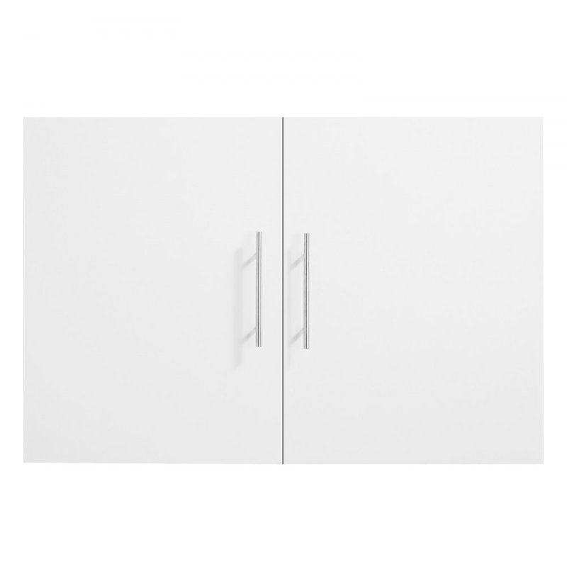 Laundry Room Wall Cabinet, 2-Tier Wall Mounted Hanging Cabinet with 2 Doors, Cupboard Organizer with Adjustable Shelf, for Bathroom, Kitchen, Garage, Laundry, 16 x 36 x 24 in (D x W x H), White