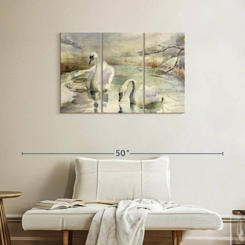 Brampt Swans In Winter, 24" H x 38" W