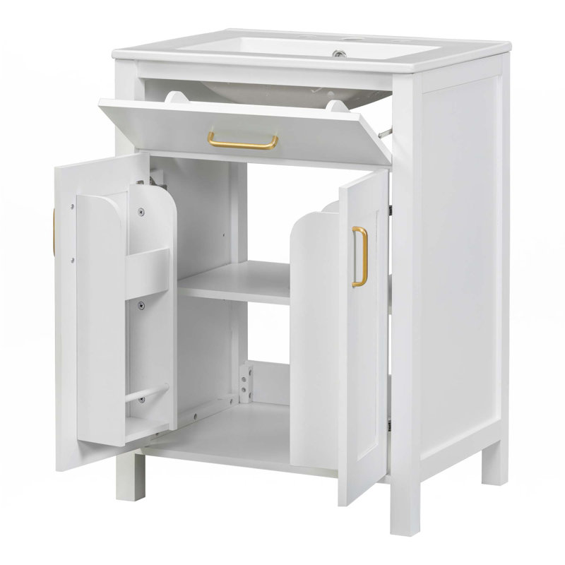 24"Bathroom Vanity Combo With Ceramic Sink